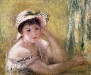 Pierre Renoir Woman with a Straw Hat oil painting on canvas